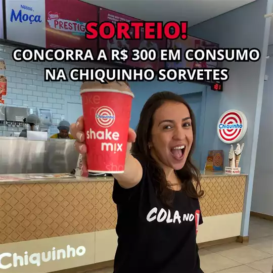 [SORTEIO] Concorra a um voucher de R$ 300 em consumo na Chiquinho Sorvetes
