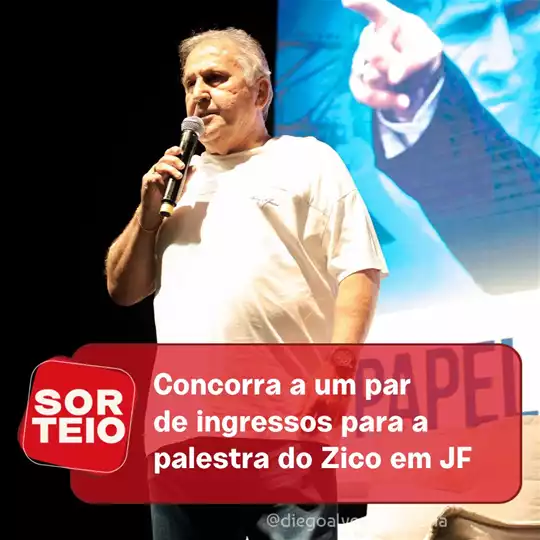 [SORTEIO] Concorra a um par de ingressos para a palestra do Zico em Juiz de Fora