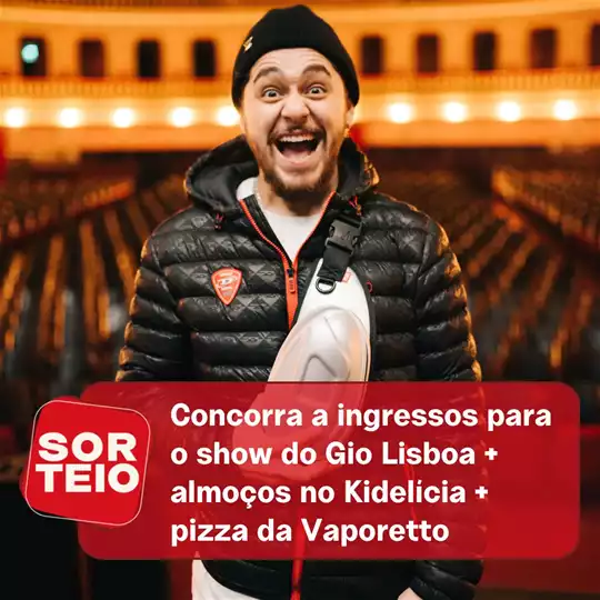 [SORTEIO] Concorra a ingressos para show do Gio Lisboa + almoços no Kidelícia + pizza Vaporetto