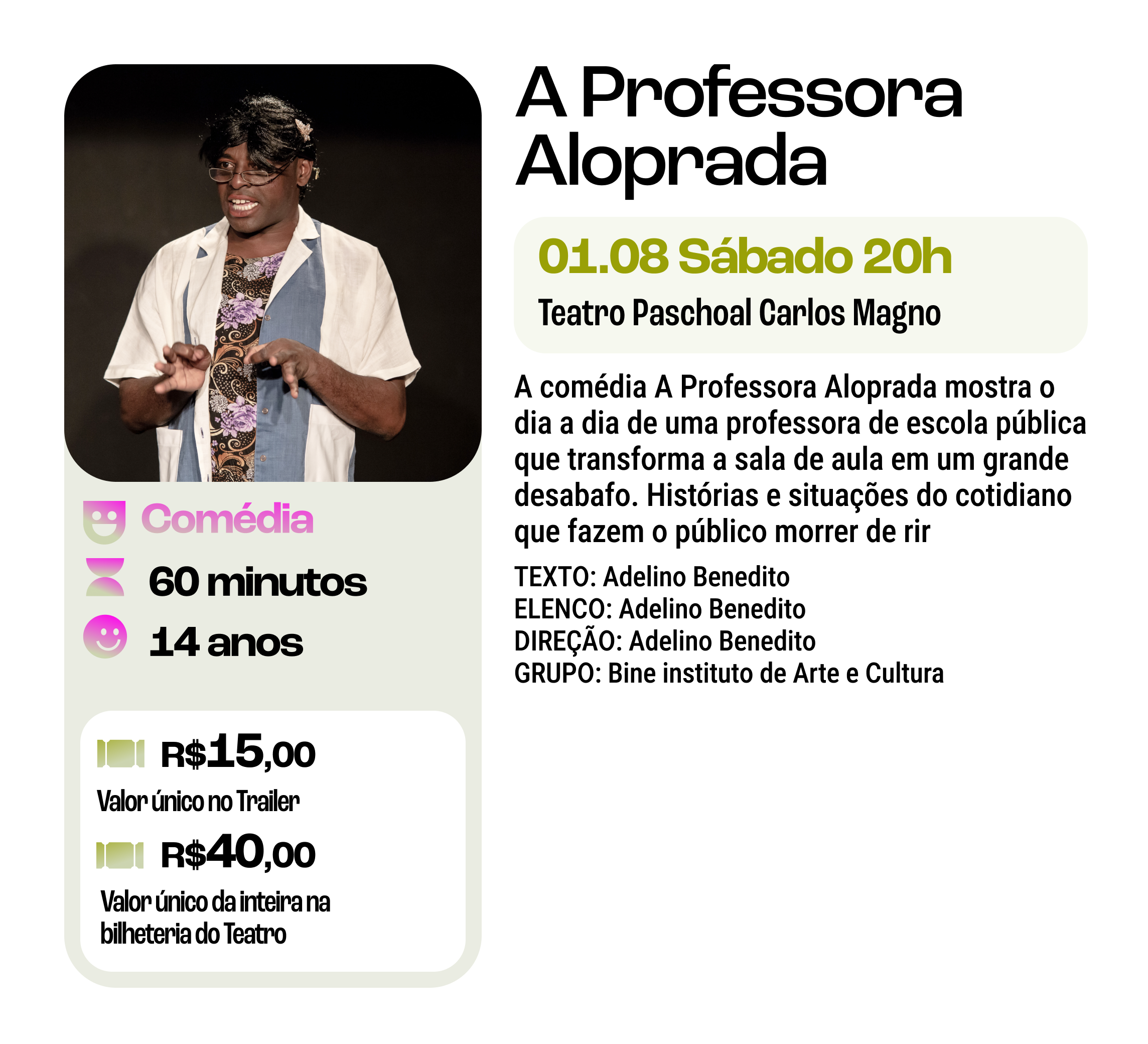 22ª Campanha de Popularização do Teatro&Dança | A Professora Aloprada