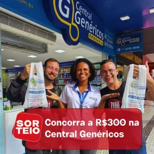 [SORTEIO] Concorra a R$300 em consumo na Central Genéricos