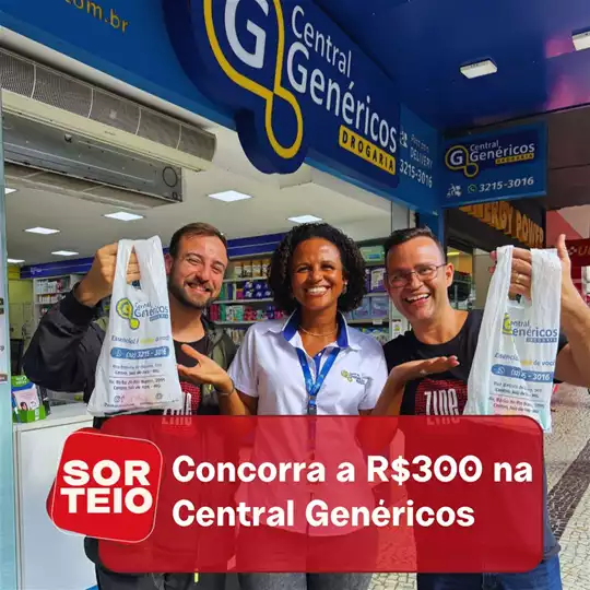 [SORTEIO] Concorra a R$300 em consumo na Central Genéricos