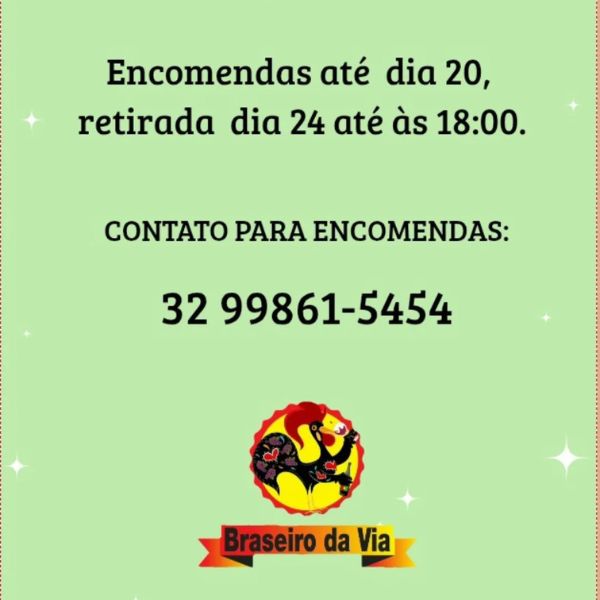 Onde encomendar ceia de Natal em JF - Braseiro da Via(Foto: reprodução Instagram)