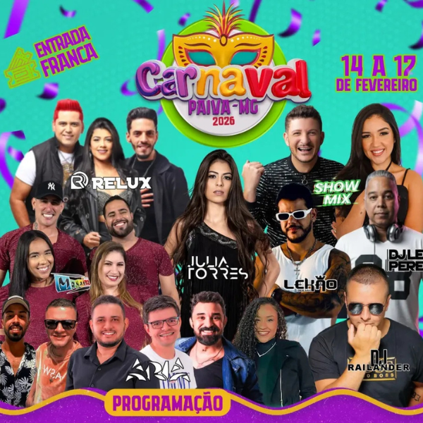 Carnaval 2026 em Paiva | Reprodução Instagram