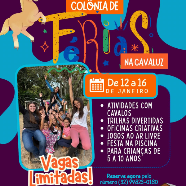 Colônias de Férias em Juiz de Fora: Escola de Equitação Cavaluz (Foto: reprodução Instagram)