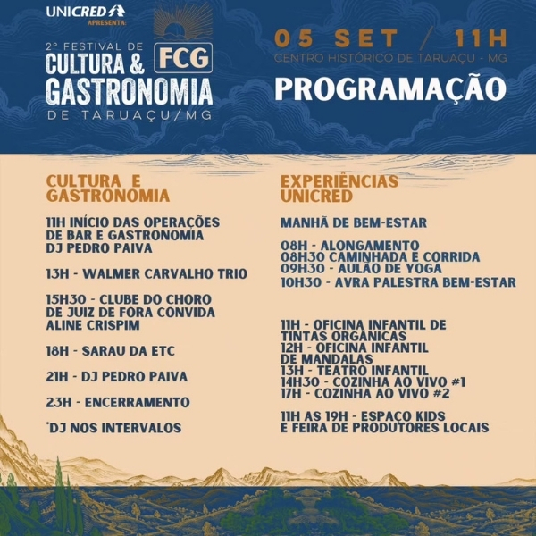 Programação Festival de Cultura e Gastronomia de Taruaçu