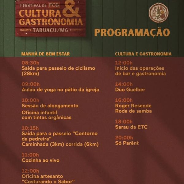 Programação Festival de Cultura e Gastronomia de Taruaçu