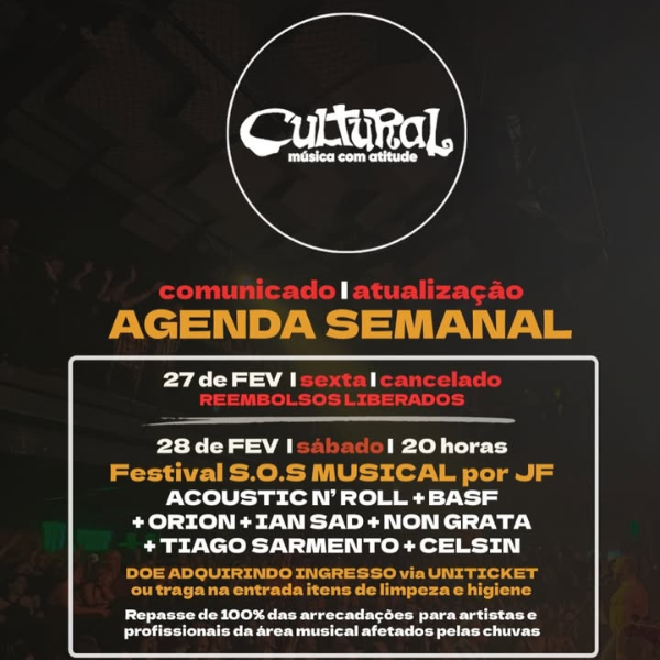 Cancelamento show Ricardo Silveira | Foto: @culturalbar
