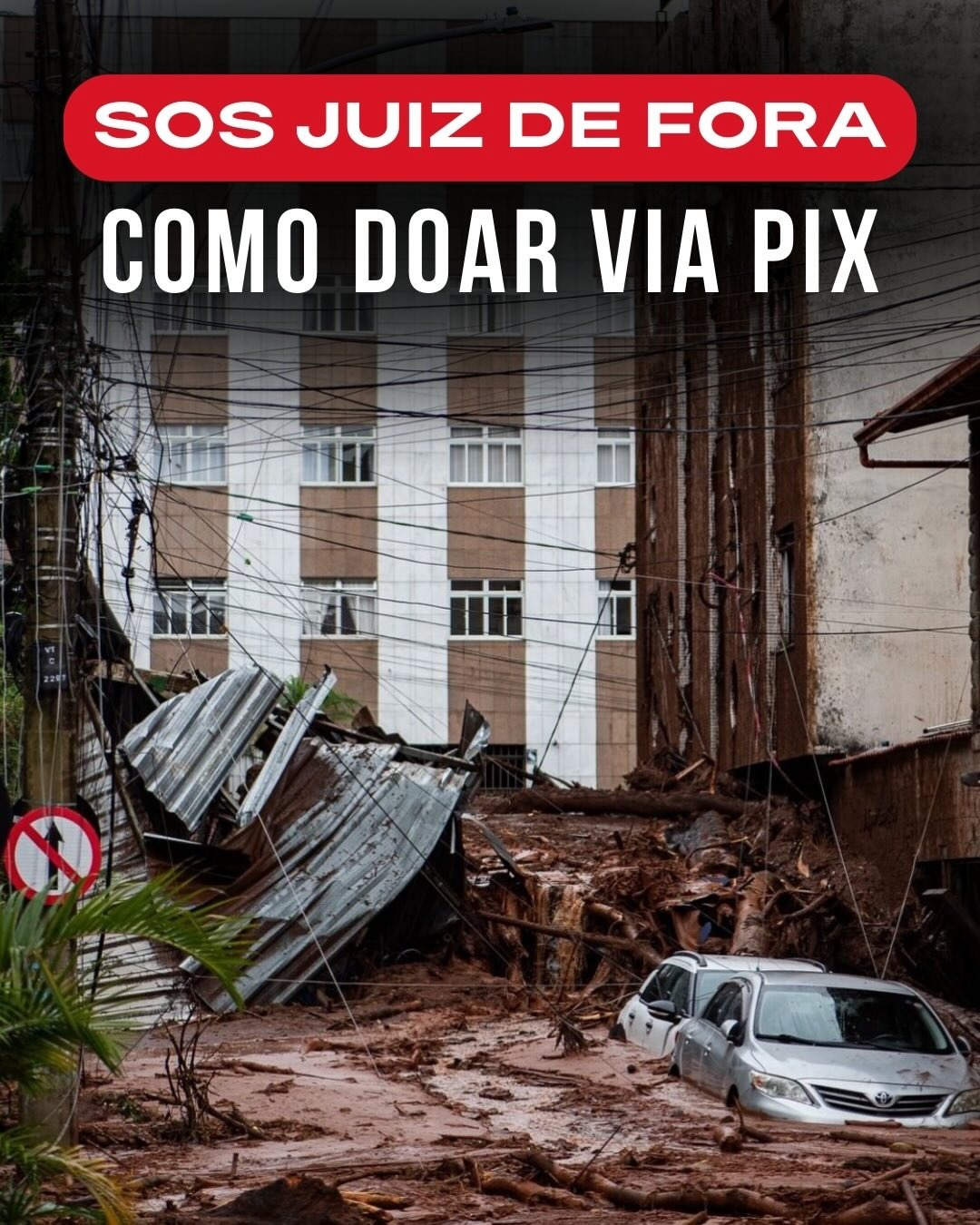 Doar via PIX para Juiz de Fora (Foto: reprodução Instagram/@folhajf)