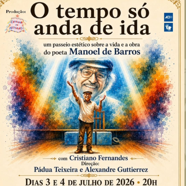Peça "O Tempo Só Anda de Ida" no Teatro Paschoal Carlos Magno | Foto: reprodução Instagram