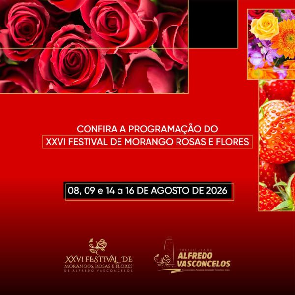 Festival de Morangos, Rosas e Flores Alfredo Vasconcelos | Foto: reprodução Instagram