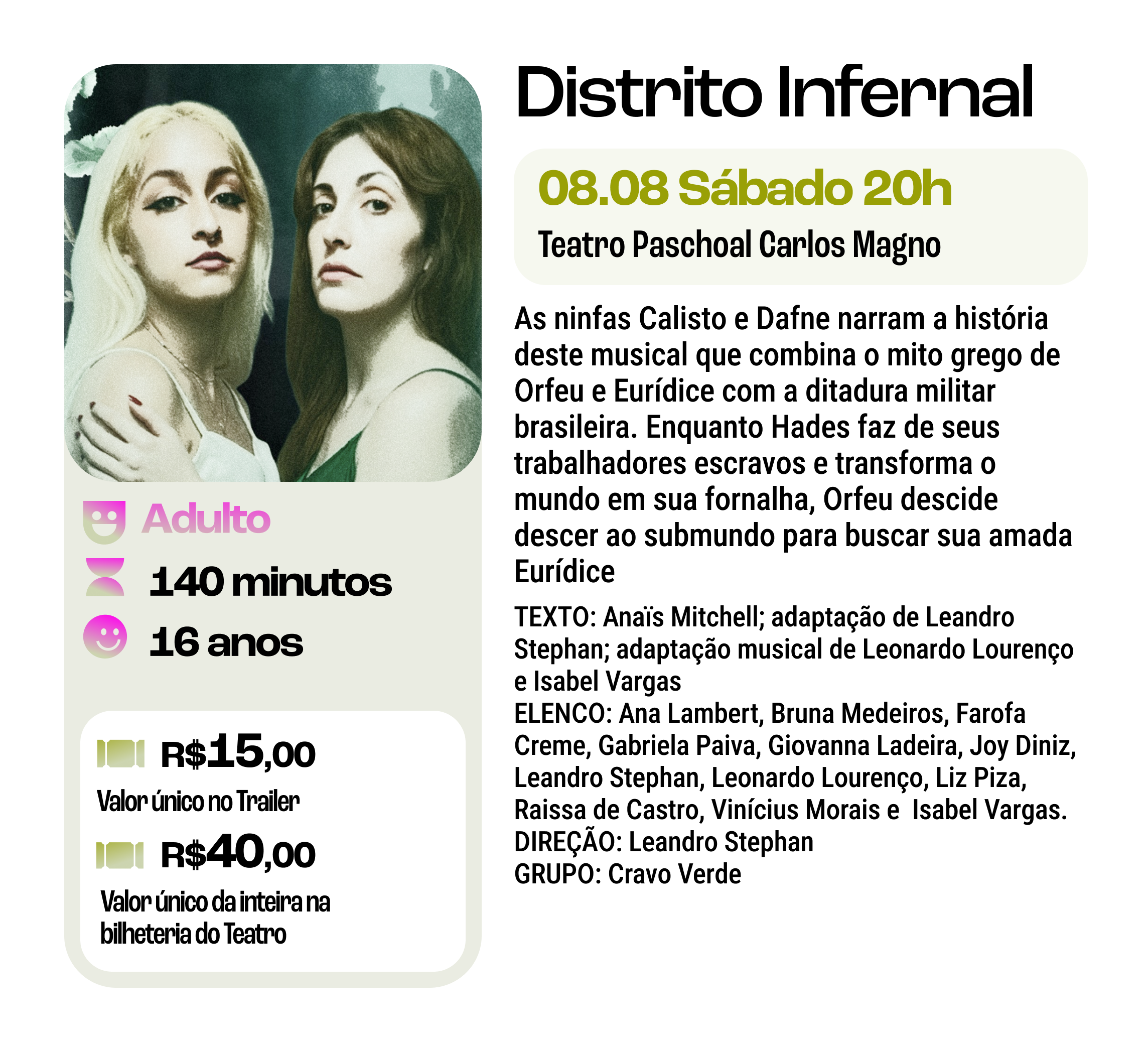 Teatro musical "Distrito Infernal"