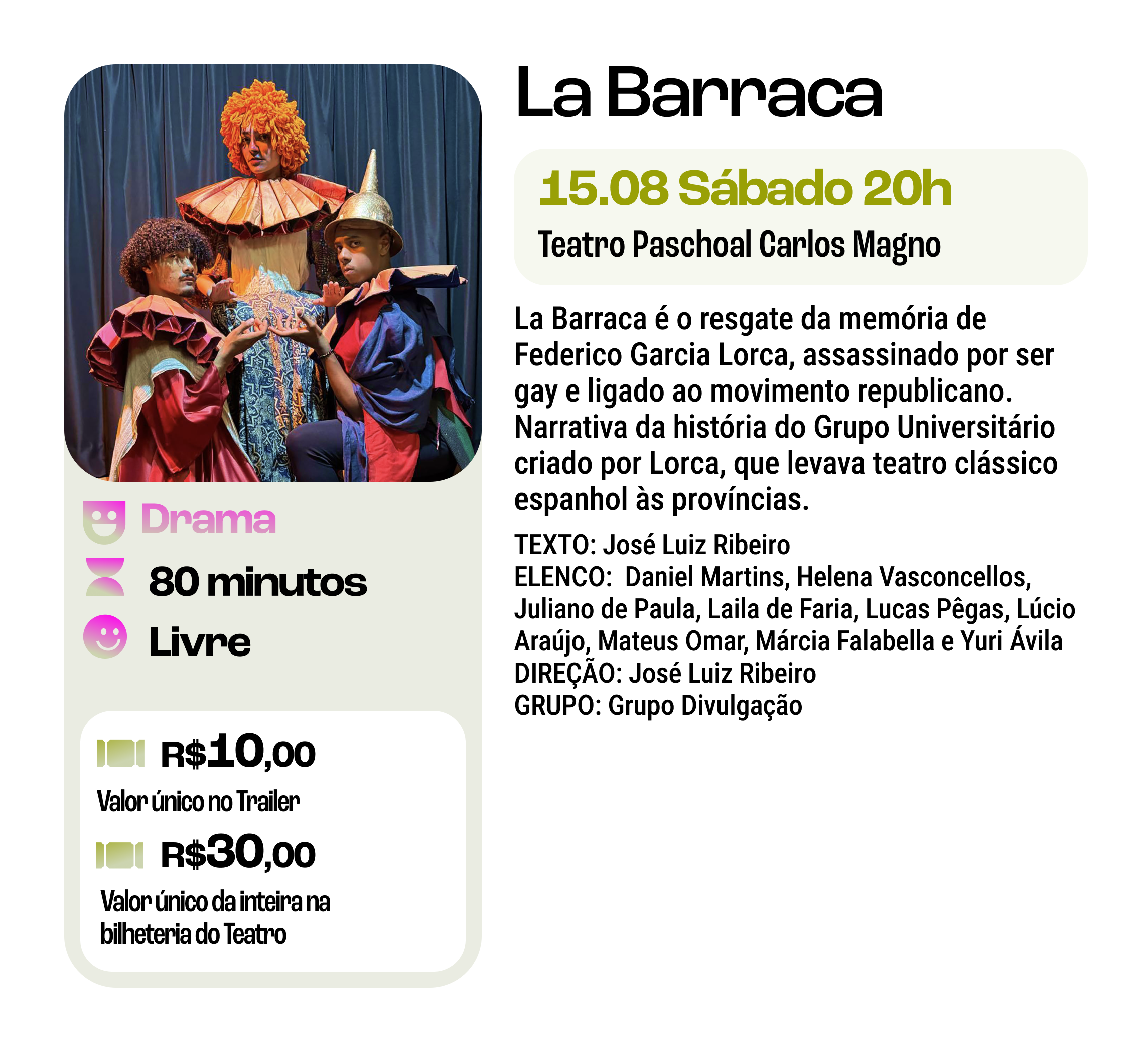 22ª Campanha de Popularização do Teatro&Dança | La Barraca