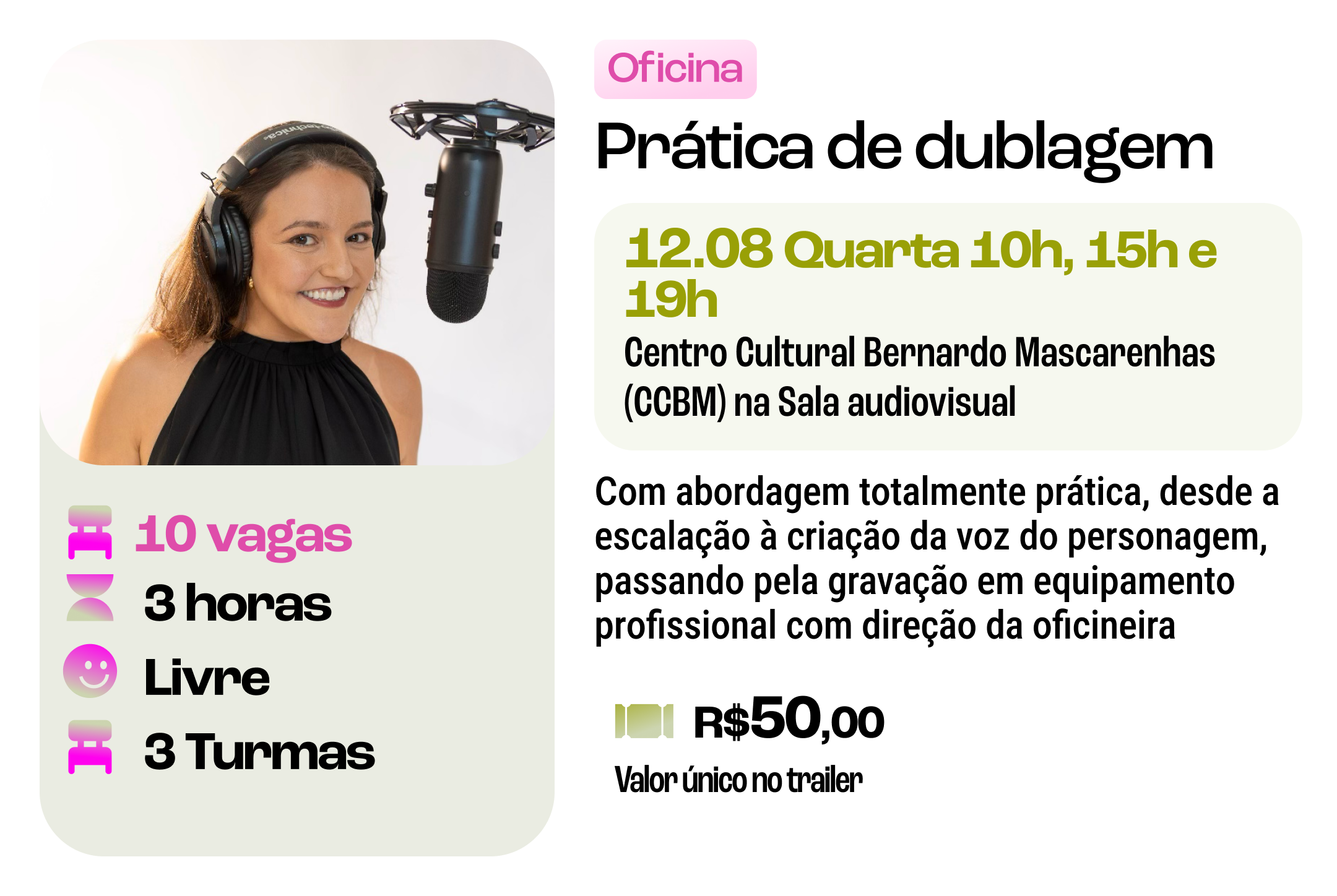 Oficina "Prática de dublagem"